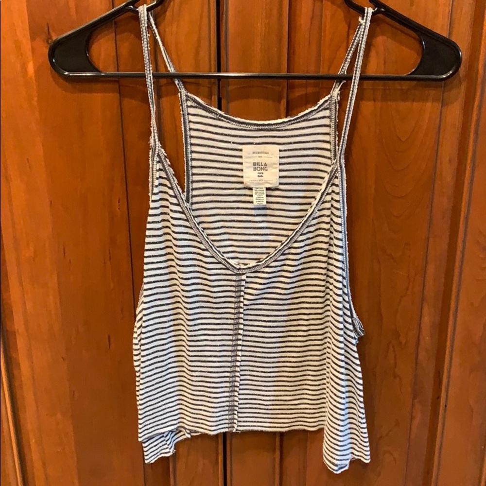 White and navy blue stripped shirt, billabong